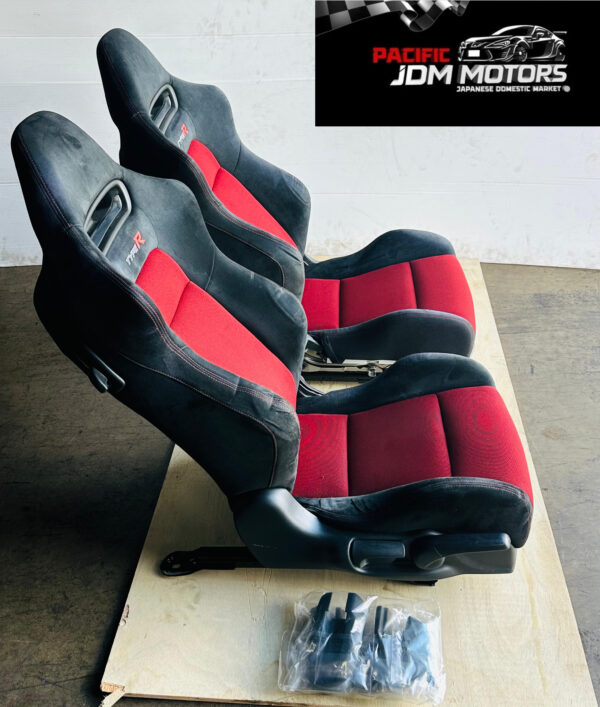 JDM 2007-2011 HONDA CIVIC TYPE R FN2 TYPE R RECARP SEATS WITH RAILS COMPLETE - Image 3